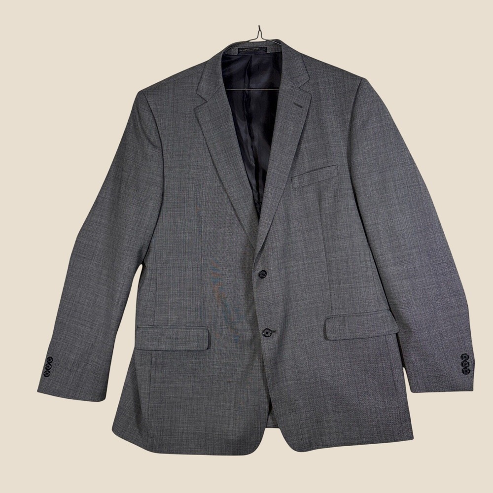 Petrocelli Men Gray Wool Blend 2 Button Blazer Sport Coat Jacket 48XL Extra Long